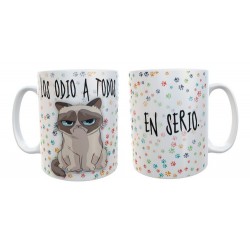 Taza Gato Los Odio A Todos En Serio Unicornio Arco Iris