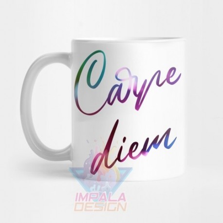 Taza Carpe Diem Vive El Día Frase Motivación Cerámica Mod3