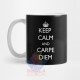 Taza Carpe Diem Vive El Día Keep Calm Cerámica Mod2