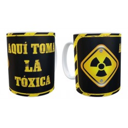 Taza Cerámica Aquí Toma La Toxica Humor Desayuno