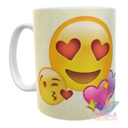 Taza Emoticón Emoji Amor Para Siempre Café Cerámica