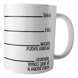 Taza Silencio Hablar Medidas Caca Cerámica Mod 02