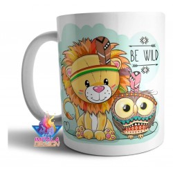 Taza De Cerámica Animales Indios Tribal Woodland Oso Leon