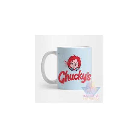 Taza Chucky Terror Cuchillo Muñeco Cerámica Childs Mod 02