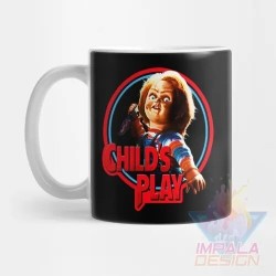 Taza Chucky Terror Cuchillo Muñeco Cerámica Childs Mod 01