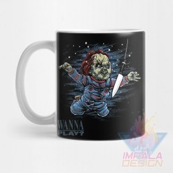 Taza Chucky Terror Cuchillo Muñeco Cerámica Childs Mod 04