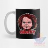 Taza Chucky Terror Cuchillo Muñeco Cerámica Childs Mod 09