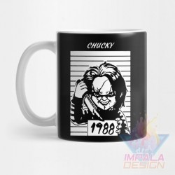 Taza Chucky Terror Cuchillo Muñeco Cerámica Childs Mod 09