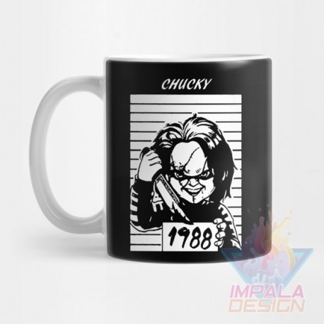 Taza Chucky Terror Cuchillo Muñeco Cerámica Childs Mod 09