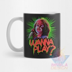 Taza Chucky Terror Cuchillo Muñeco Cerámica Childs Mod 10