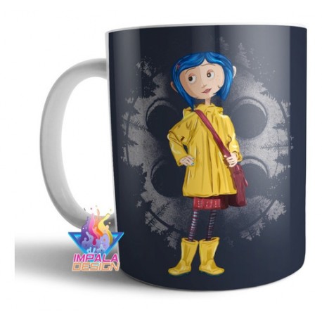 Taza De Cerámica Película Coraline Y La Puerta Secreta Botón