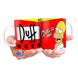 Homero Simpson Duff Taza Cerámica Anda La Osa Cerveza Beer