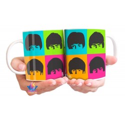 Taza Cerámica The Beatles Pop Art John Lennon Paul Mccartney