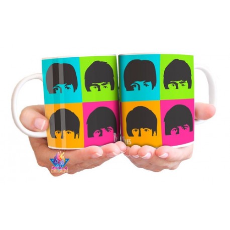 Taza Cerámica The Beatles Pop Art John Lennon Paul Mccartney