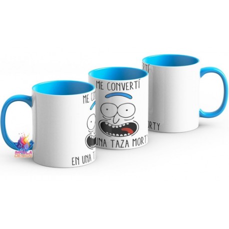 Taza Rick And Morty Me Convertí En Una Taza Int Y Asa Color