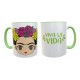 Frida Kahlo Viva La Vida Taza Cerámica Verde Impala Design