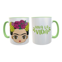 Frida Kahlo Viva La Vida Taza Cerámica Verde Impala Design