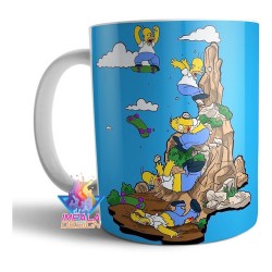 Taza Cerámica Homero Simpson Salta Barranco Patineta Caída