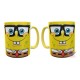 Taza Cerámica Bob Esponja Cara Corbata Lentes Amarilla