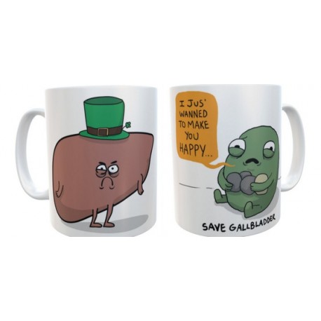 Taza The Awkward Yeti Heart And Brain Gallbladder Comics