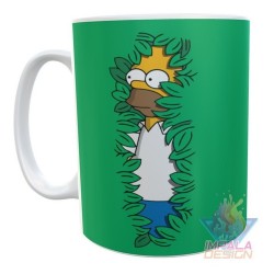 Taza Homero Simpson Arbusto Terminator Meme Cerámica