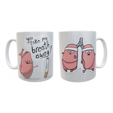 Taza The Awkward Yeti Heart And Brain Lungs Comics