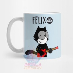 Taza Gato Felix Cat Gatito Gatitos Guitarra Cerámica