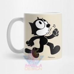 Taza Gato Felix Cat Gatito Gatitos Silbando Cerámica