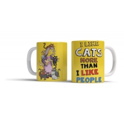 Taza Simpson Loca De Los Gatos Cerámica I Like Cats