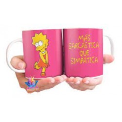 Lisa Simpson Taza Cerámica Más Sarcástica Que Simpática
