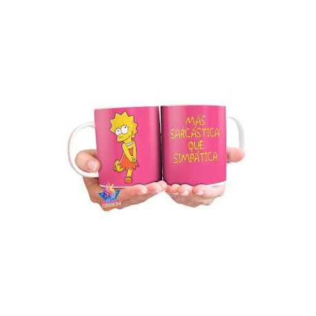 Lisa Simpson Taza Cerámica Más Sarcástica Que Simpática