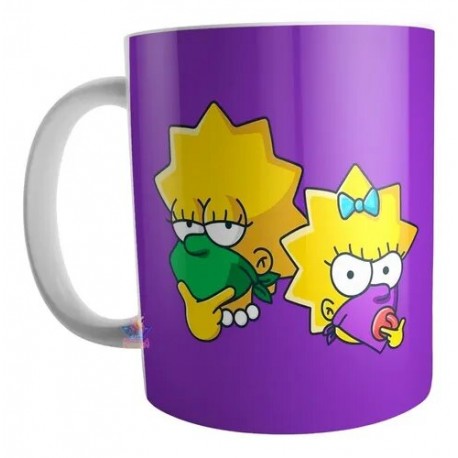 Taza De Cerámica Lisa Simpson Feminista Pañuelo Morado