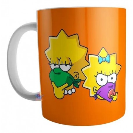 Taza De Cerámica Lisa Simpson Feminista Pañuelo Naranja