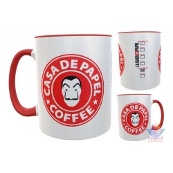 Taza Cerámica La Casa De Papel Starbucks Rojo Mascara Roja