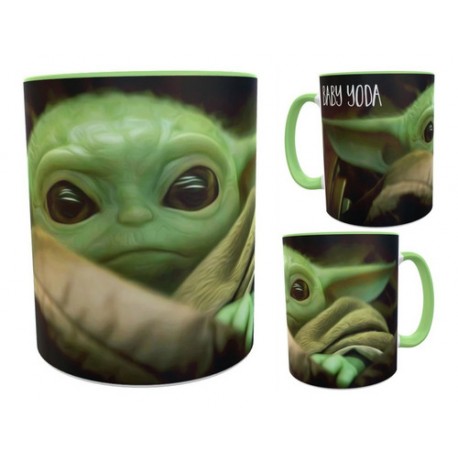 Taza Cerámica Yoda Baby Star Wars Verde Mandalorian Skywalker