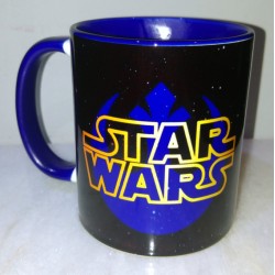 Taza Star Wars Halcón Milenario Nave Interior Y Asa Azul