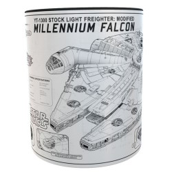 Taza Star Wars Negra Halcon Milenario Planos Falcon