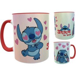 Stich Taza Roja In Love Enamorado Disney Lilo Interior Roja