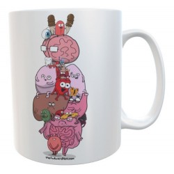 Taza The Awkward Yeti Comic Heart And Brain Cerámica