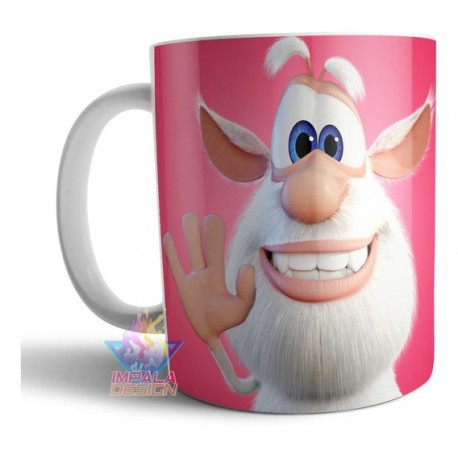 Taza De Cerámica Baboo Cartoon Dibujo Monstruo Blanco