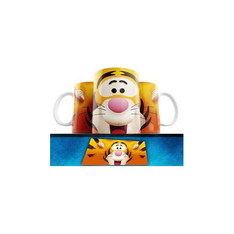 Tigger Winnie The Pooh Oso Tigre Taza Cerámica Cara 3d