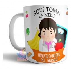 Taza Nutricionista Mujer Regalo Cerámica Profesión La Mejor