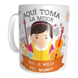 Taza Profesora De Música Cerámica Profesiones Abogada Etc