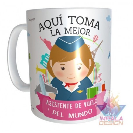 Taza Asistente De Vuelo Cerámica Azafata Profesiones Abogada