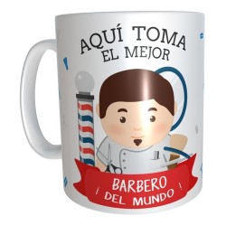 Taza Barbero Peluquería Cerámica Profesiones Abogada Maestra