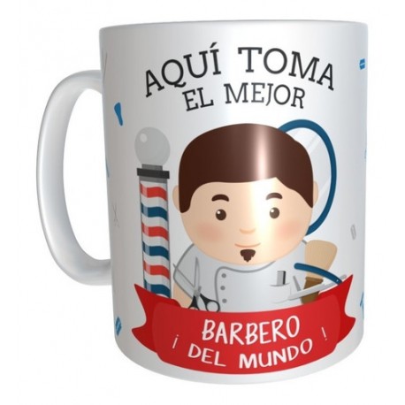 Taza Barbero Peluquería Cerámica Profesiones Abogada Maestra