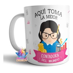 Taza Contadora Cerámica Profesiones Abogada Maestra Doctor