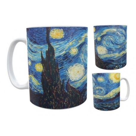 Taza Cerámica La Noche Estrellada Van Gogh Colección Impala