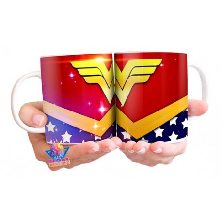 Taza Wonder Woman Logo Traje Dc Comics