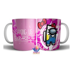 Taza Among Us Gamer Videojuego Cerámica Tripulante Impostor Mod 02